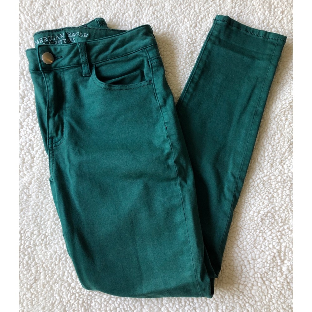 American Eagle AEO Green High-Rise Jeggings Jeans